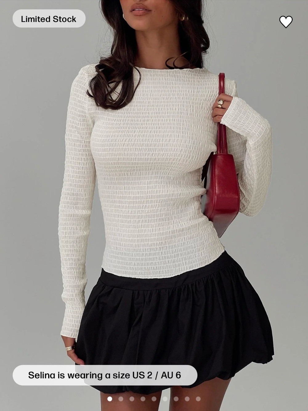 Princess Polly Murphey Ruched Long Sleeve Top Cream